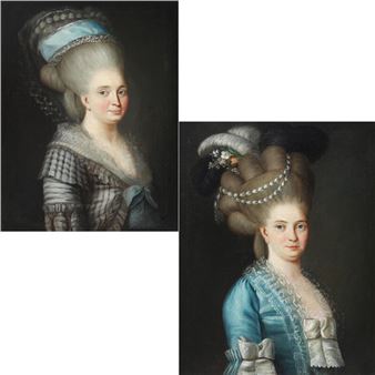 Two sister portraits of resp - Paul Ipsen