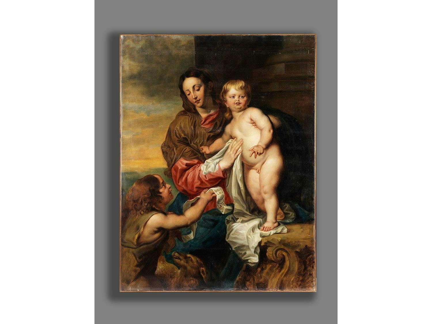 Artwork by Anthony van Dyck, Albert Fickert, MARIA MIT DEM KIND UND DEM JOHANNESKNABEN, Made of Öl auf Leinwand