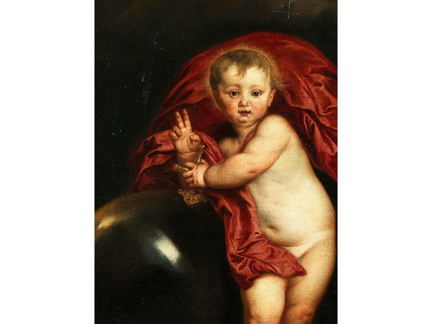 Artwork by Anthony van Dyck, SALVATOR MUNDI, Made of Öl auf Leinwand