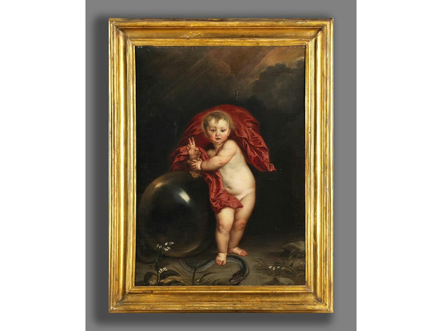 Artwork by Anthony van Dyck, SALVATOR MUNDI, Made of Öl auf Leinwand