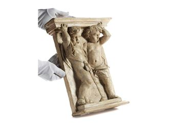 BOZZETTO FÜR EINE DEKORATION MIT ZWEI PUTTEN FÜR DEN SALON-KAMIN IM BEDFORD-HOUSE LONDON - John Michael Rysbrack