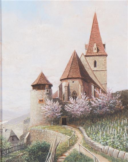 (Kumrovitz bei Brünn 1875-1954 Wien) Weißenkirchen im Frühling by Josef Ferdinand Benesch