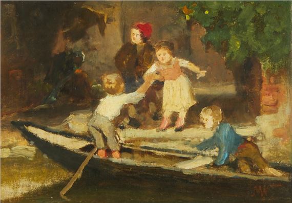 Marie Wunsch | (Wien 1862-1898 Meran) Kinder im Boot | MutualArt