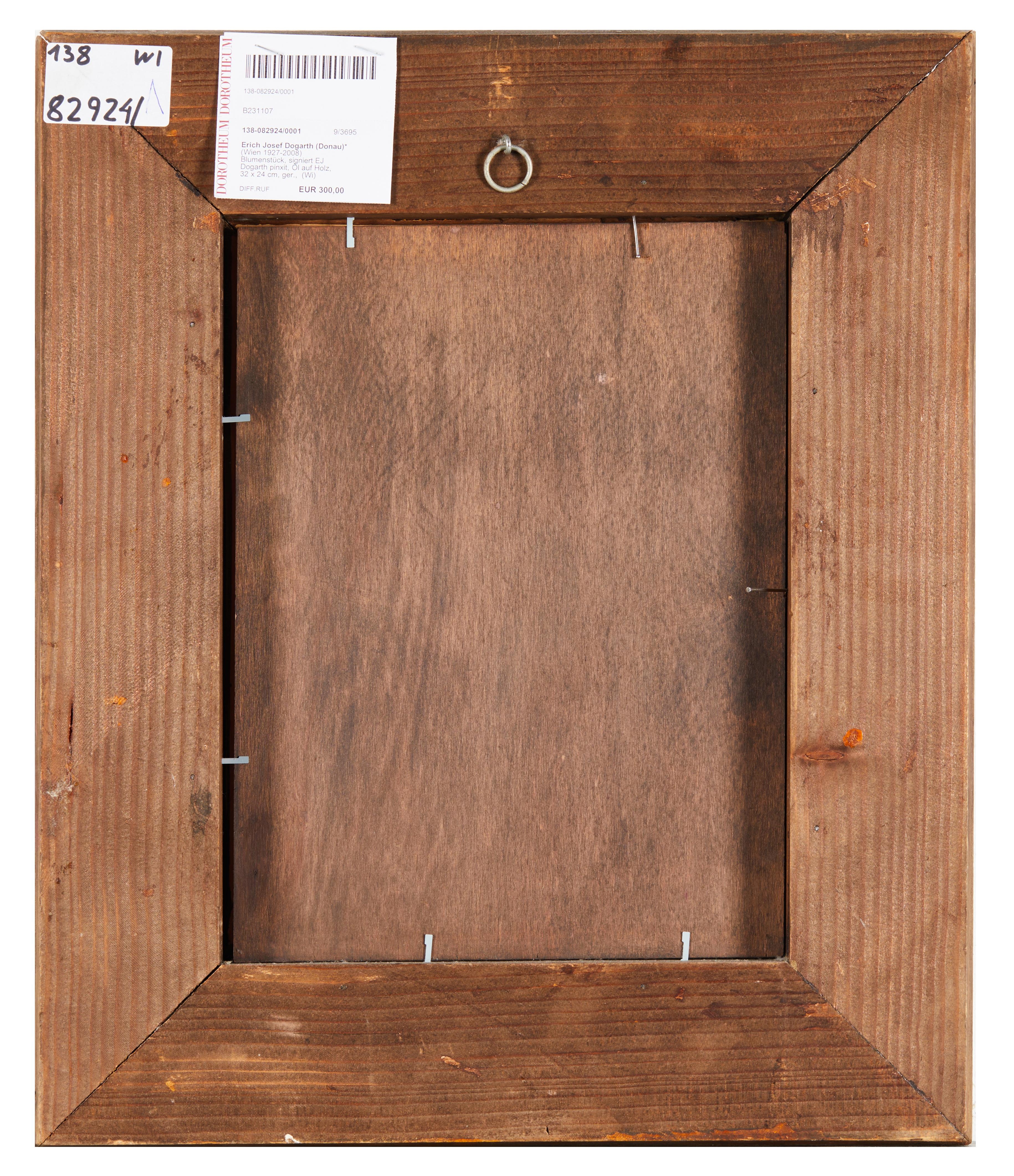 Artwork by Erick Josef Dogarth, (Wien 1927-2008) Blumenstück, Made of oil on wood