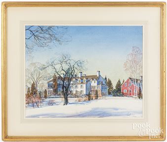 Ernest Edwin Anthony, watercolor portrait of house - Ernest Edwin Anthony