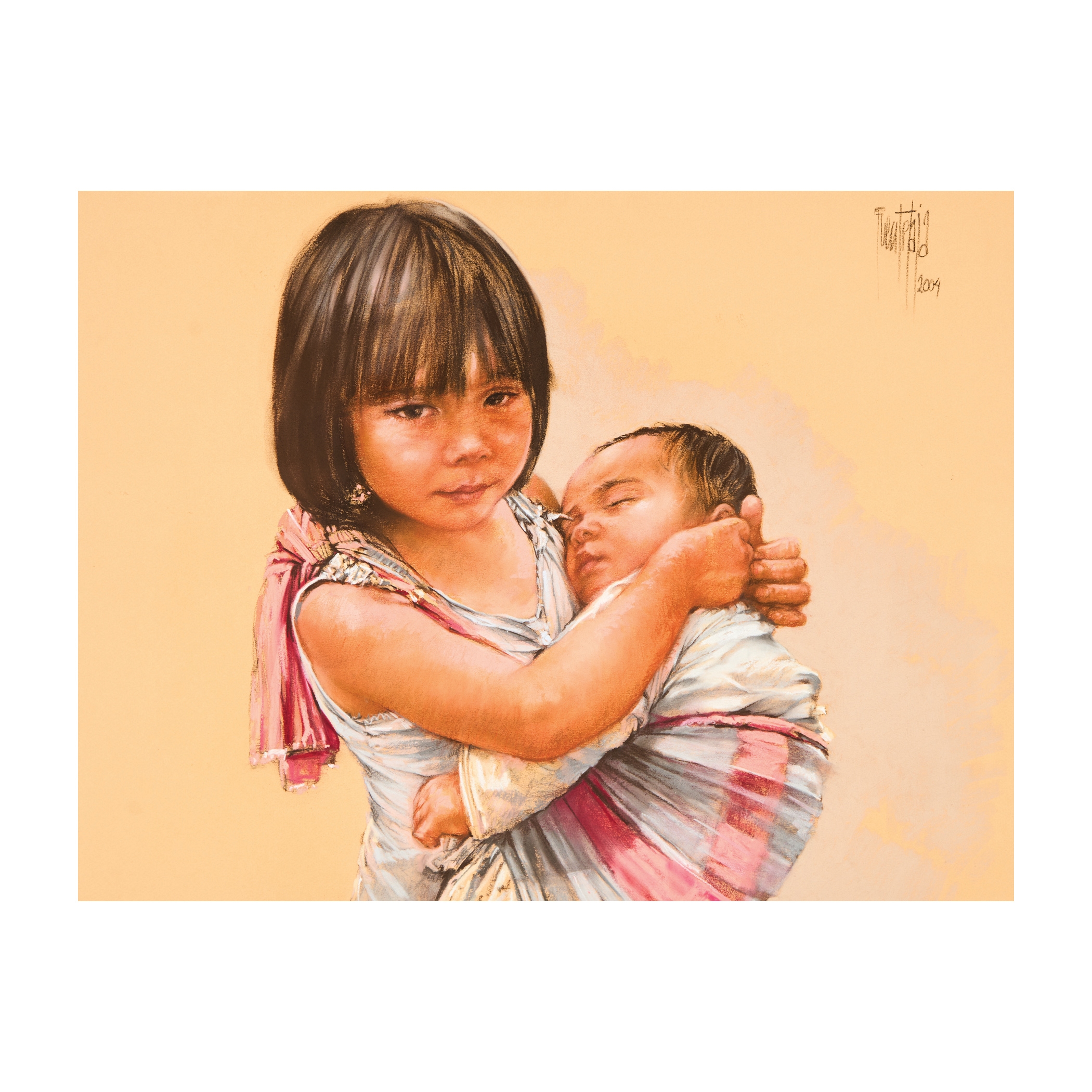 Artwork by Jose Luis Fuentetaja, Infantes de Birmania, Made of pastel on paper