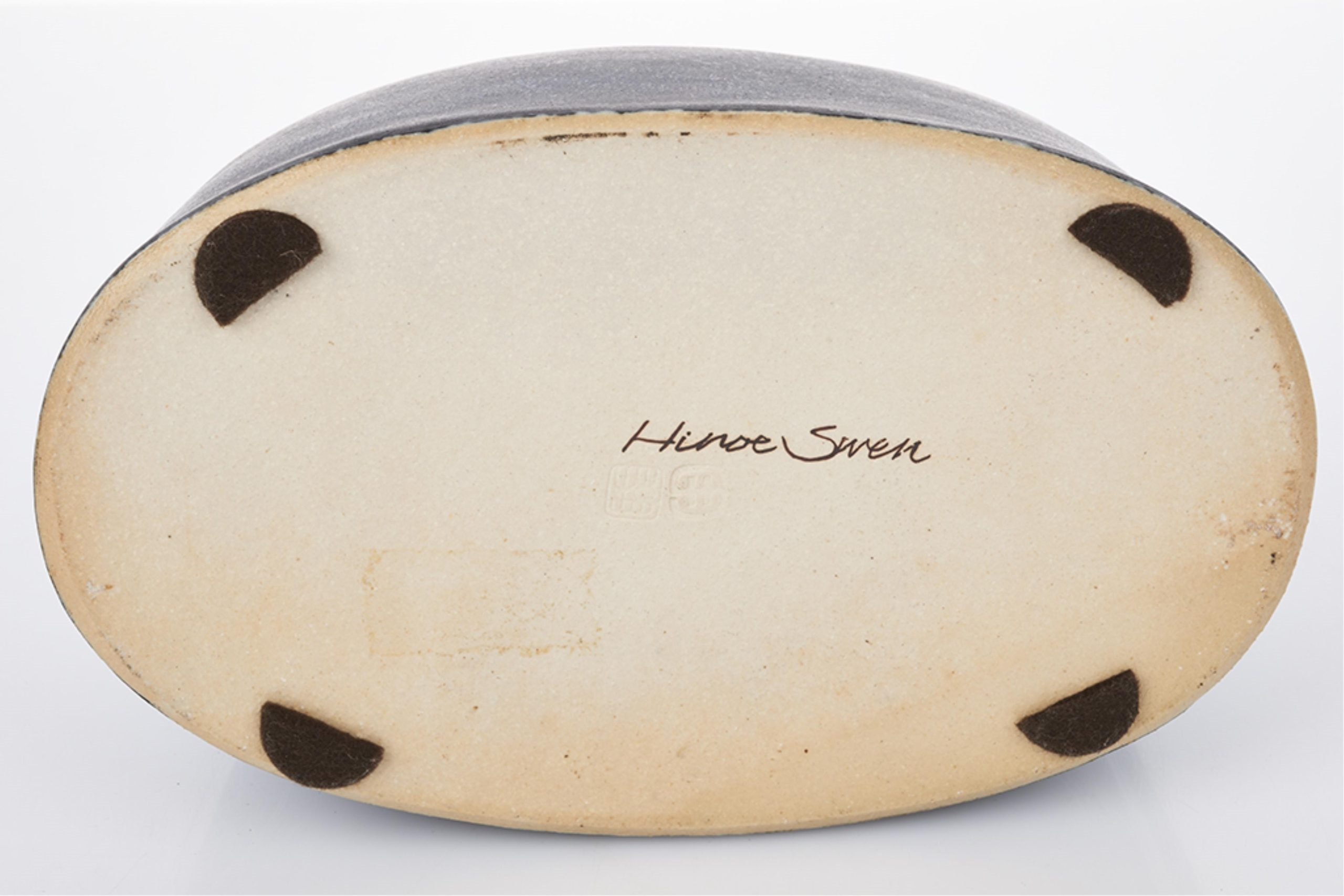 Artwork by Hiroe Swen, Bud Vase, Made of slab and coil built stoneware with ink blue/black matte glaze