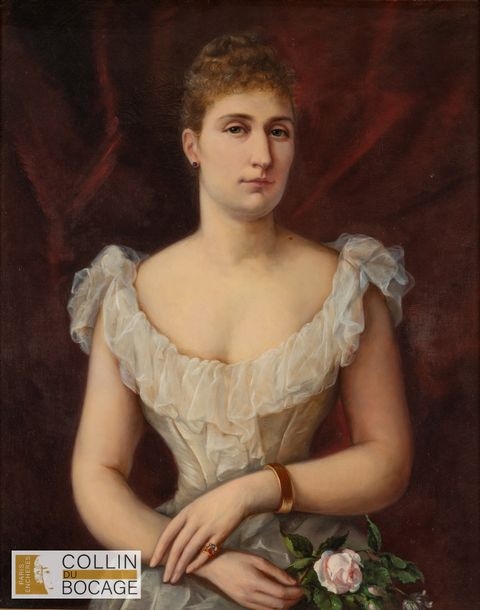 Artwork by Adrienne Geofroy, Albine, Elisabeth and Françoise, from whom Vallet de Villeneuve and Mareschal de Bièvre descended, Made of oil on canvas