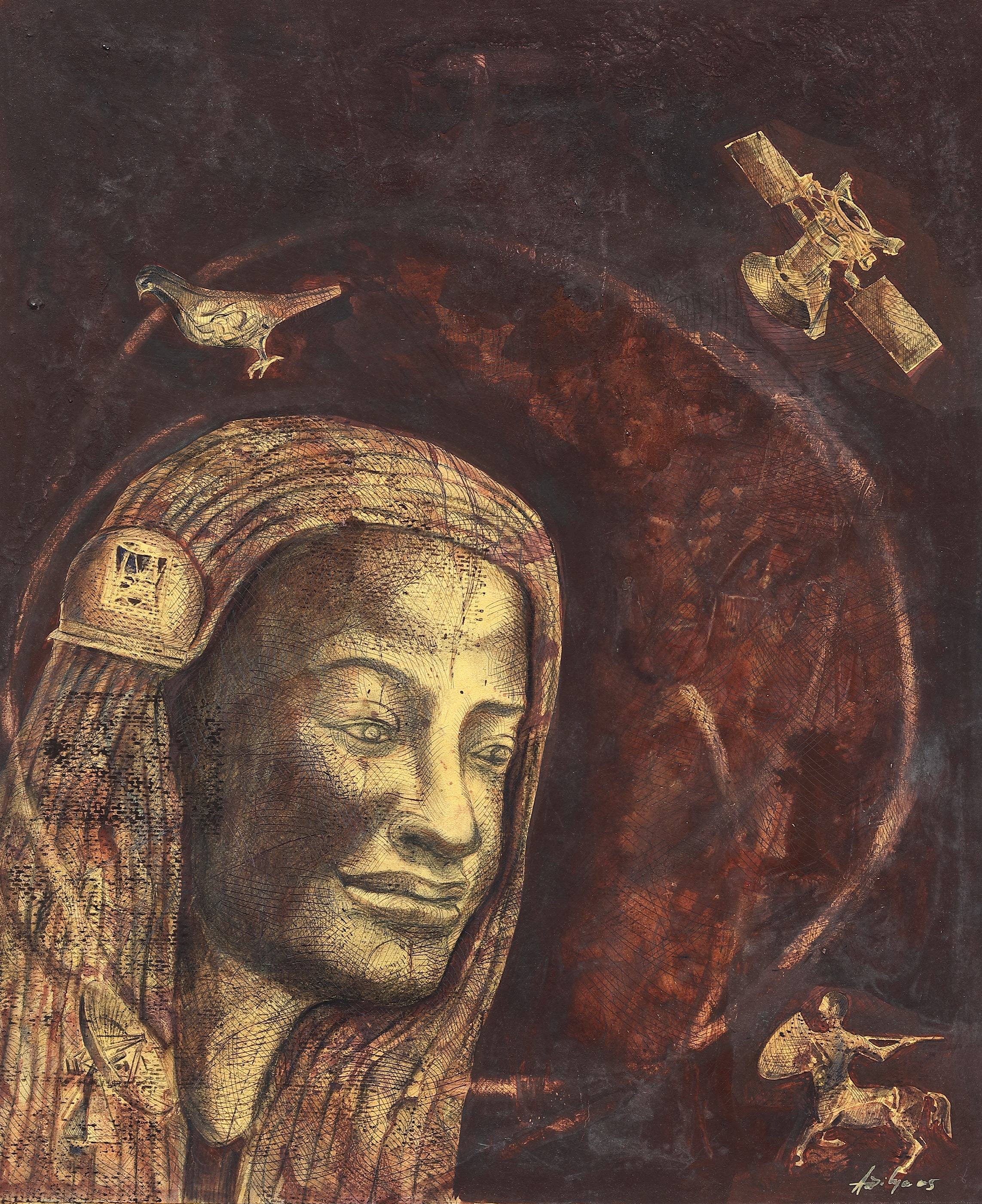 Artwork by Aditya Basak, Untitled, Made of Mixed media on paper pasted on mount board