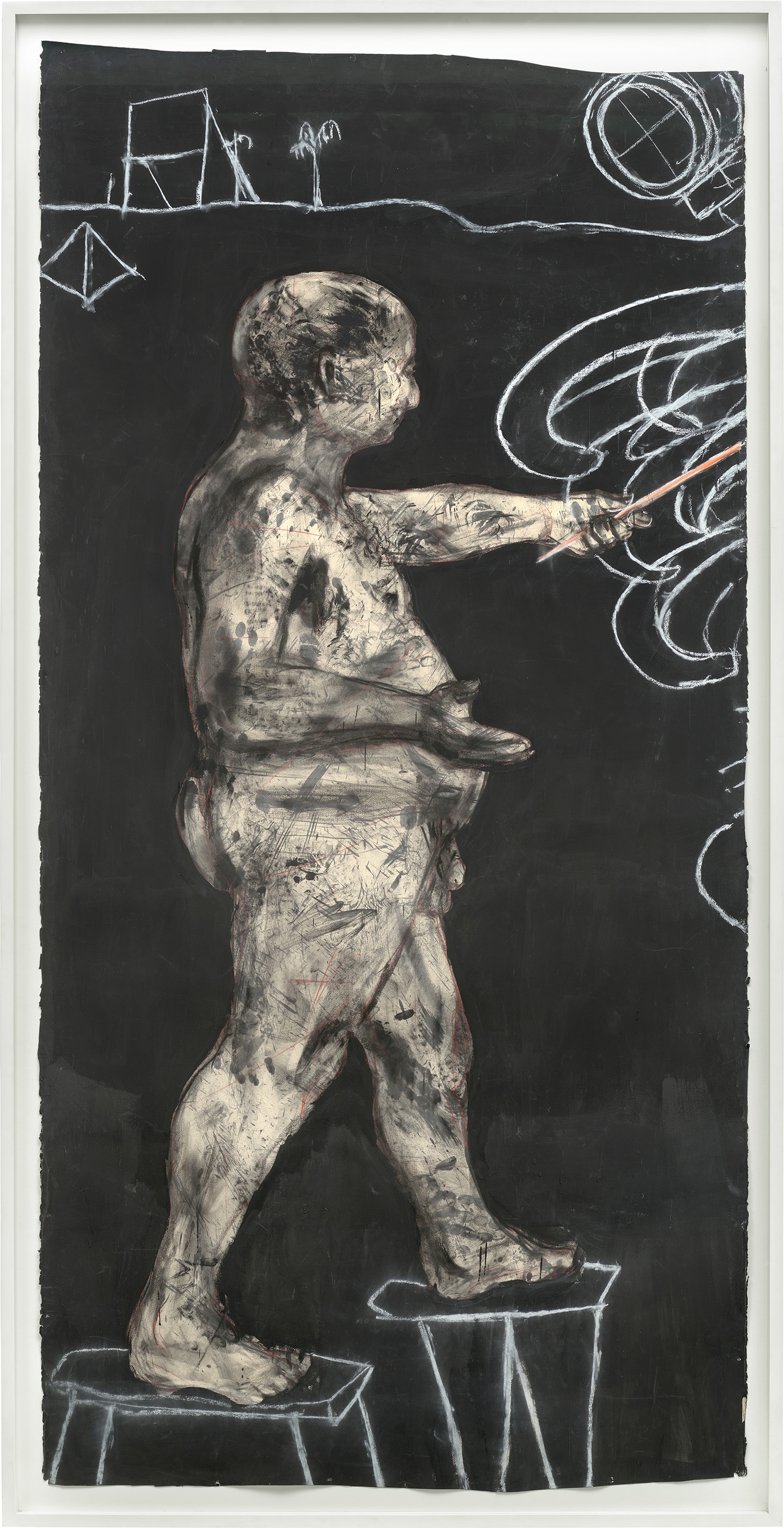Artwork by William Kentridge, Ubu drawing (Drawing Man, Made of charcoal, pastel, dry pigment and gouache on paper
