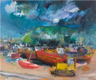boats on Hastings beach - David Fowler