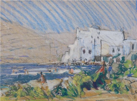 Continental harbour scene - J Bailey