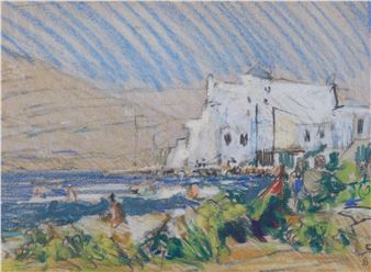 Continental harbour scene - J Bailey