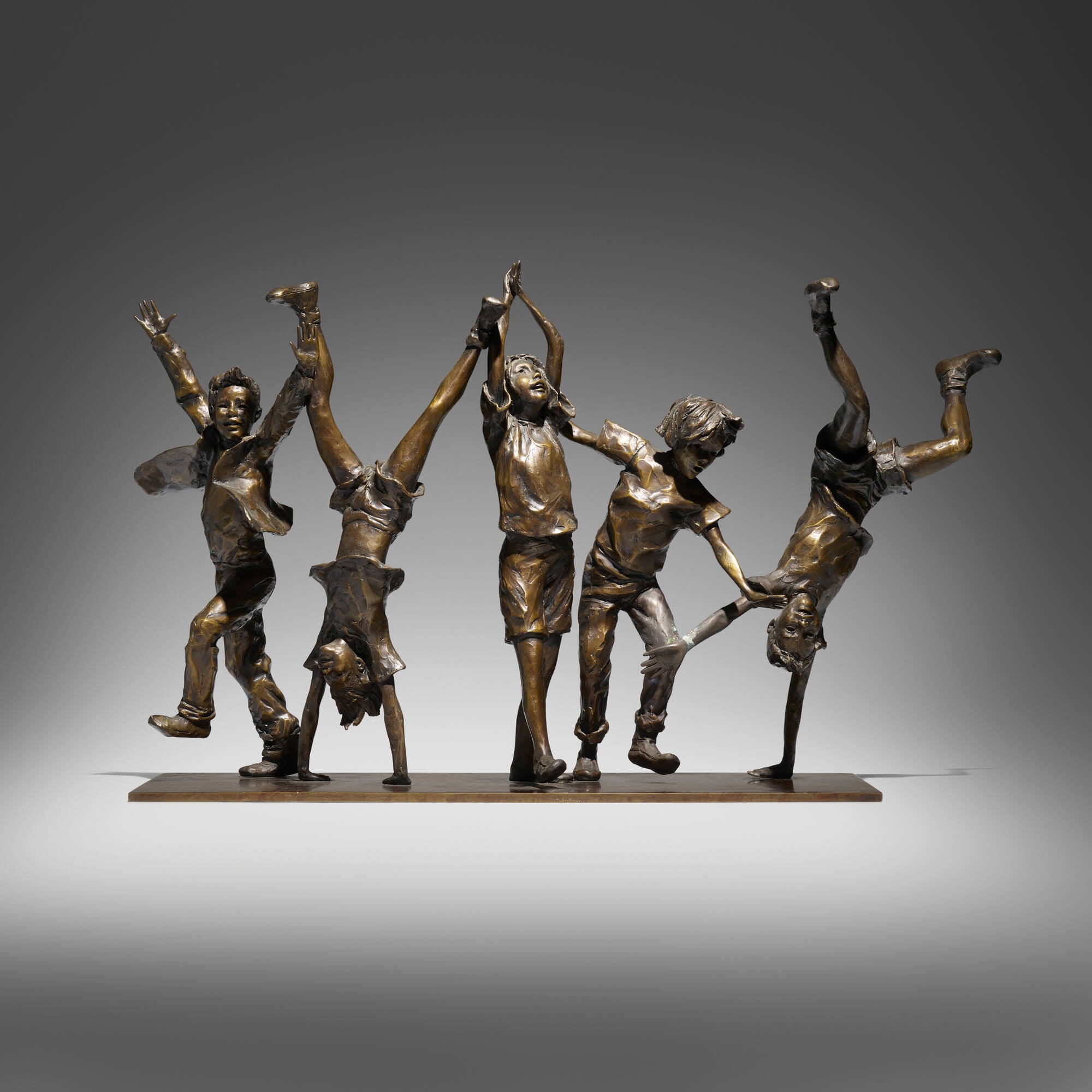 Artwork by Glenna Goodacre, Olympic Wannabes (maquette, Made of patinated bronze