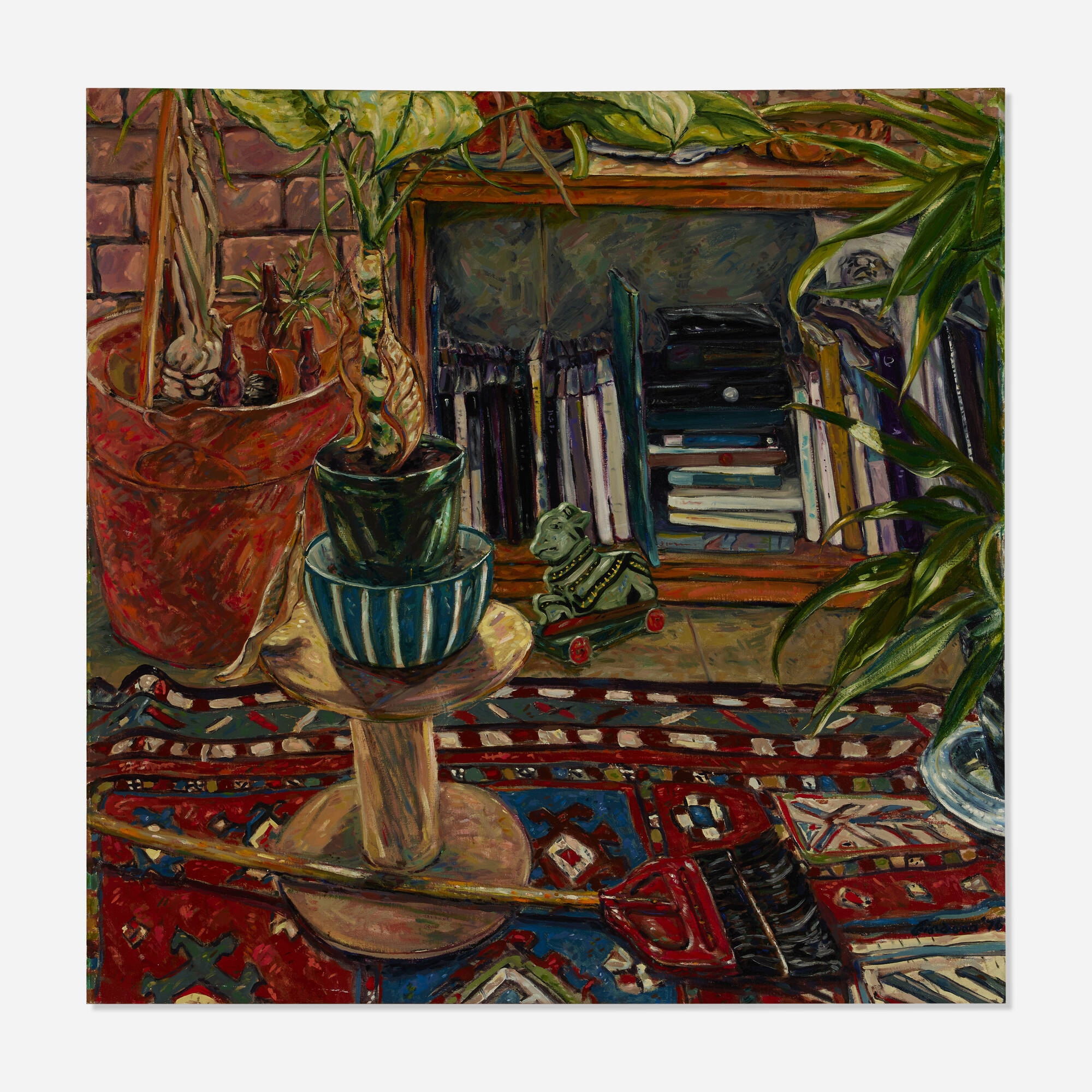 Artwork by Giordano, Interior with Plants, Made of oil on canvas