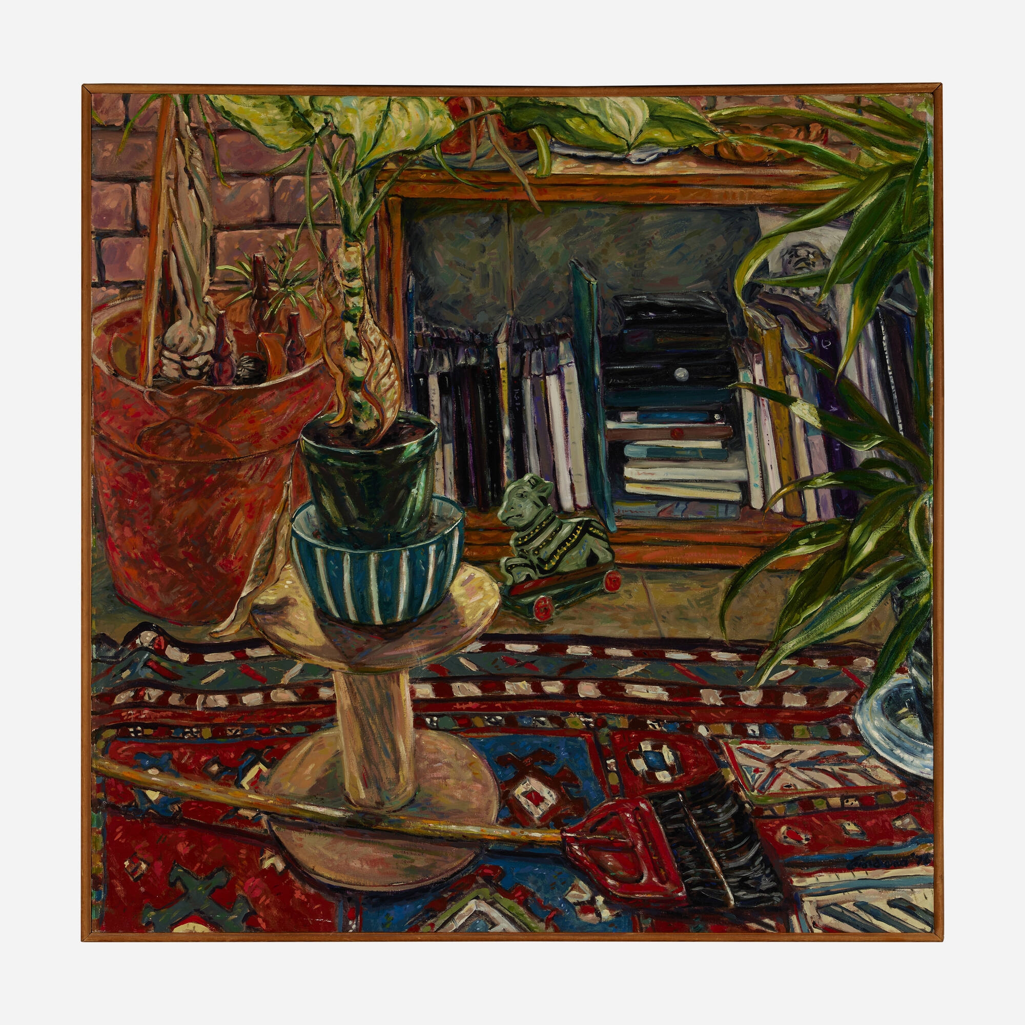 Artwork by Giordano, Interior with Plants, Made of oil on canvas
