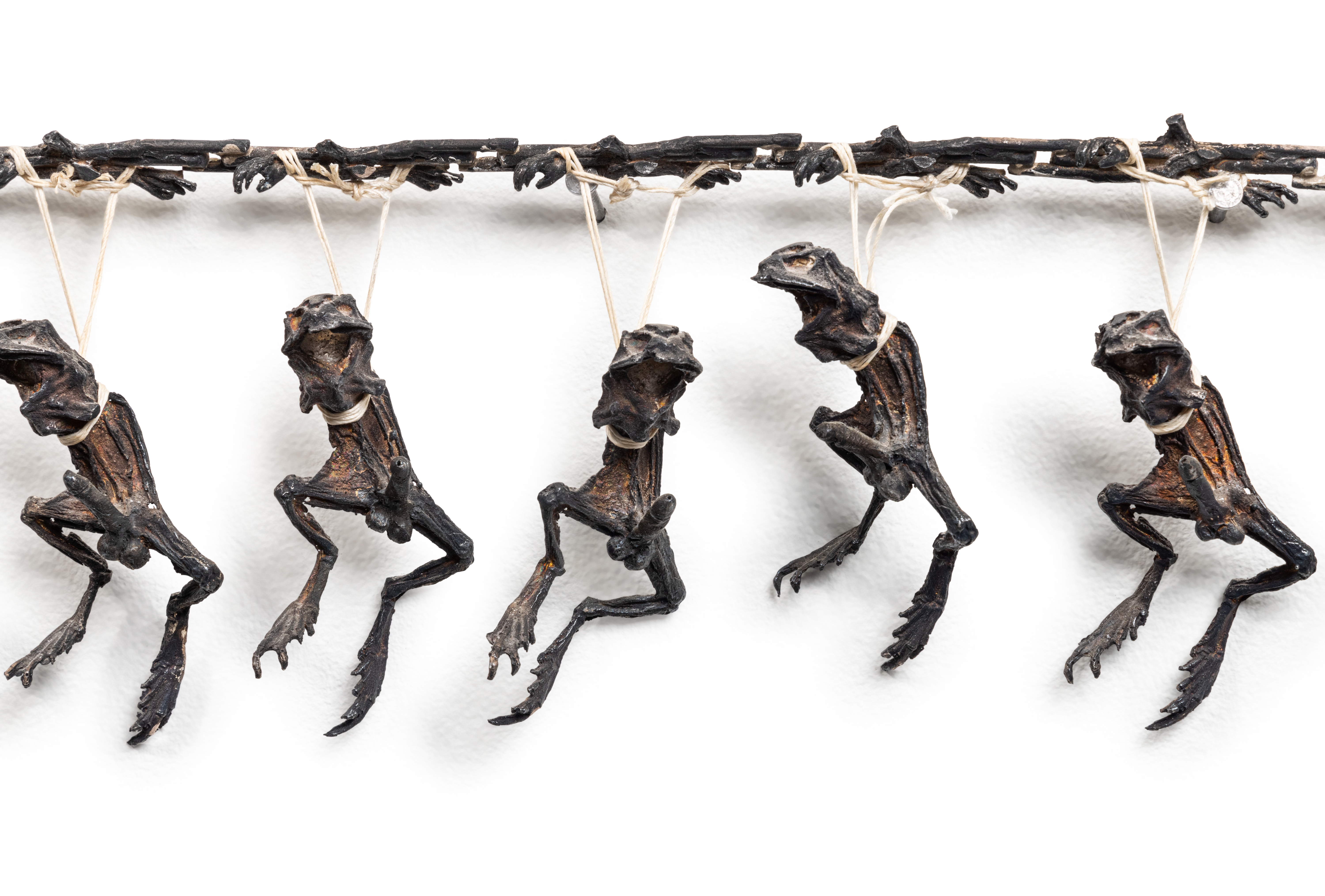 Artwork by Cathy de Monchaux, Love does not Apply itself to the Sound Principles of Reason, Made of silver and string, in 2 parts