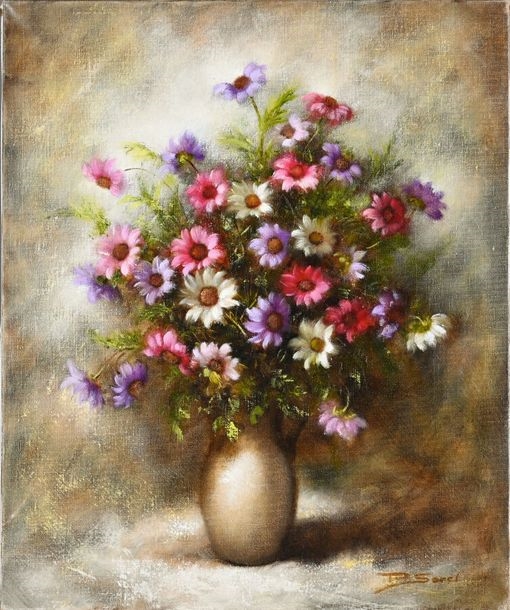 Artwork by Pierre Sorel, Country bouquet. Oil... - Lot, Made of Oil on canvas