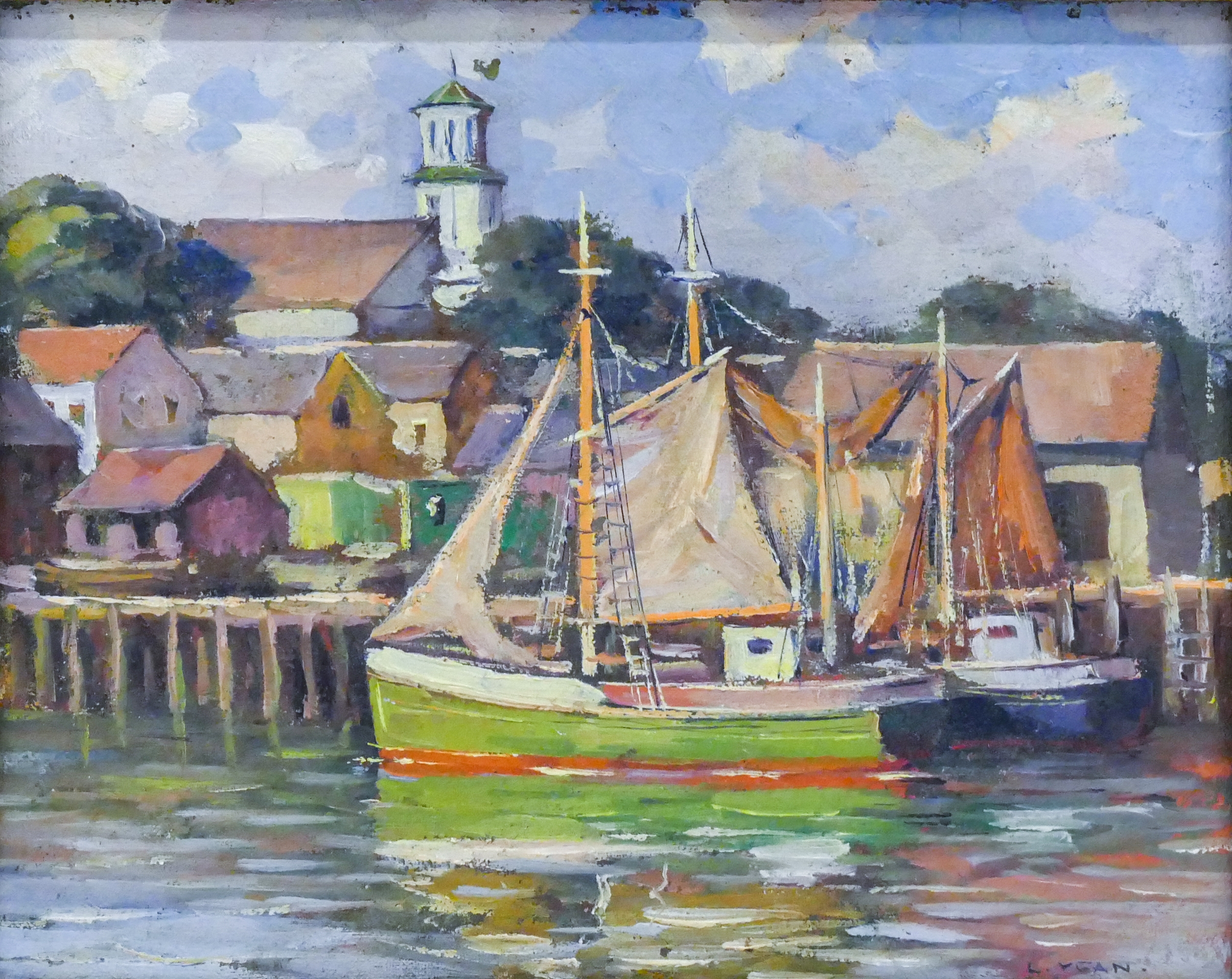 Laszlo de Nagy | ''Provincetown Harbor'' Oil | MutualArt