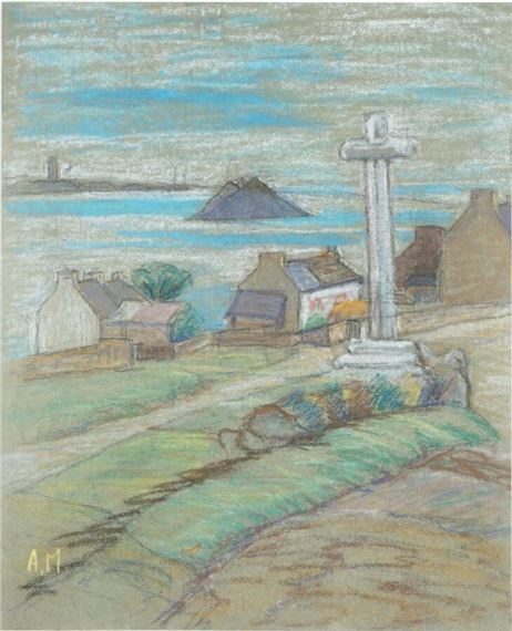 Le calvaire, vue sur la mer by Mary Antoinette Amennecier