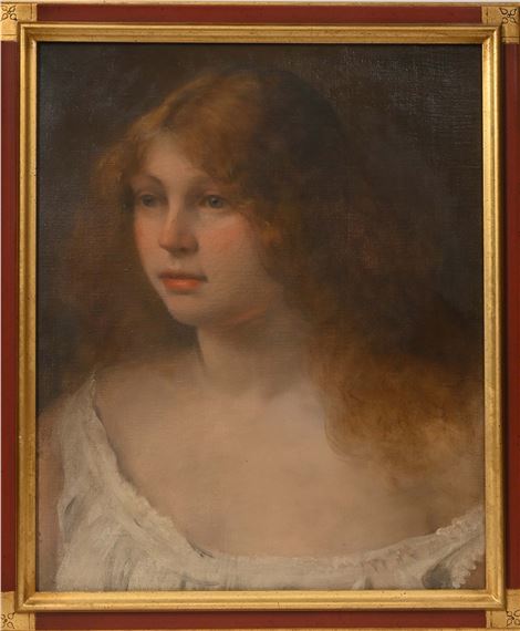 Portrait de jeune fille aux cheveux roux - Ernest Rouart