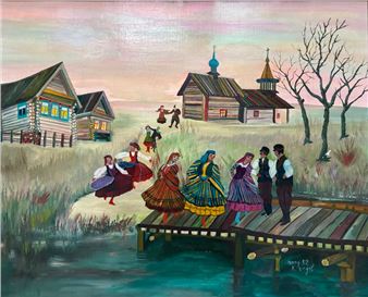 Many KRIEGEL (20th) The beautiful Ulla, 82 Oil on canvas Signed and dated lower right, titled on back 50 x 61 cm (missing parts) - Many Kriegel