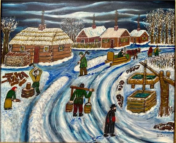 Chaim BELLER- ILEX (1914-2005) Work in the snow 1996 Oil on canvas Signed and dated lower right 48 x 55 cm by Beller-ilex Chaim