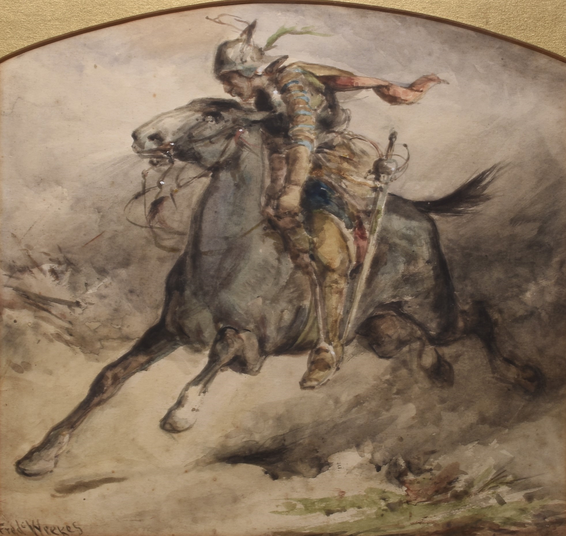 Frederick Weekes | Knight in Armour on a Charging Destrier | MutualArt