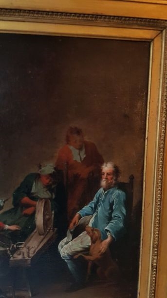 Artwork by German School, 18th Century, Conversation at the Spinner's, Made of oil on canvas