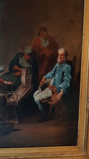 Artwork by German School, 18th Century, Conversation at the Spinner's, Made of oil on canvas