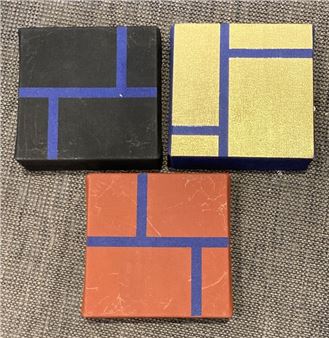 Three oils on canvas annotated RO - Mimi Chedru