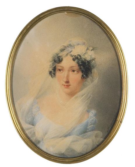 Lady half-length portrait by Auguste Garnerey, 1819