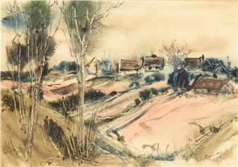 Landscape with village - Karl Heinz Benndorf
