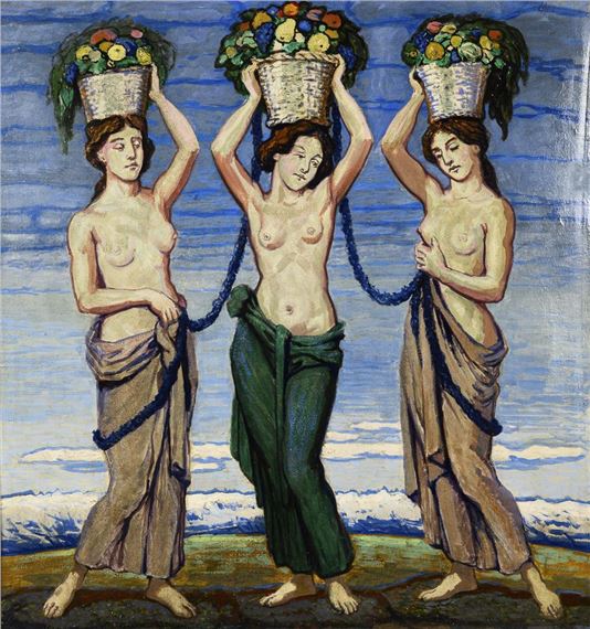 Three Graces with baskets of fruit - Wilhelm Süs