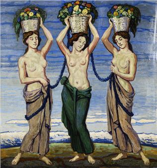 Three Graces with baskets of fruit - Wilhelm Süs