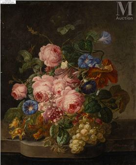 Bouquet de fleurs sur un entablement
 d’origine - Elisabeth Worms Jacobber