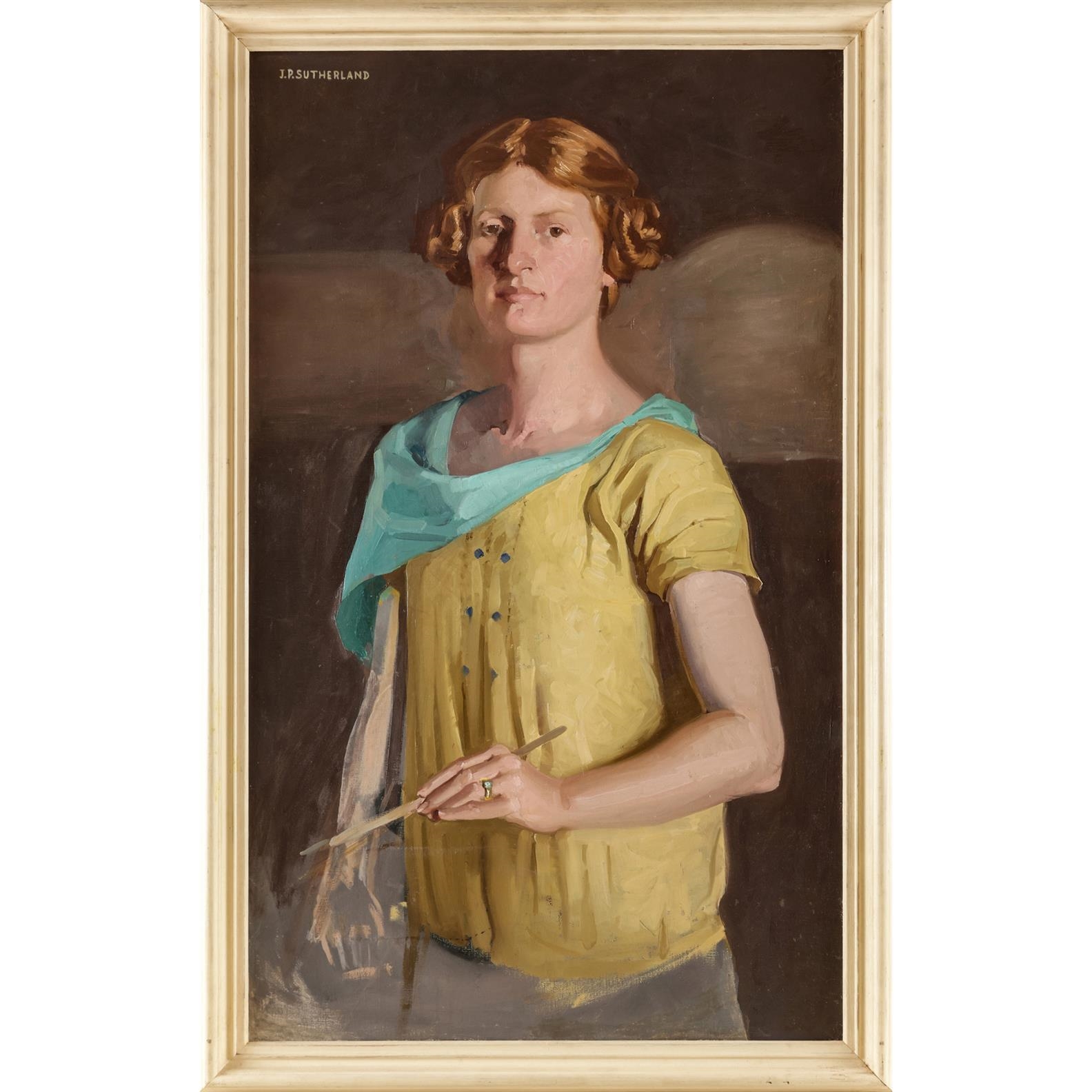 Artwork by Jean Parker Sutherland, Self Portrait, Made of oil on board