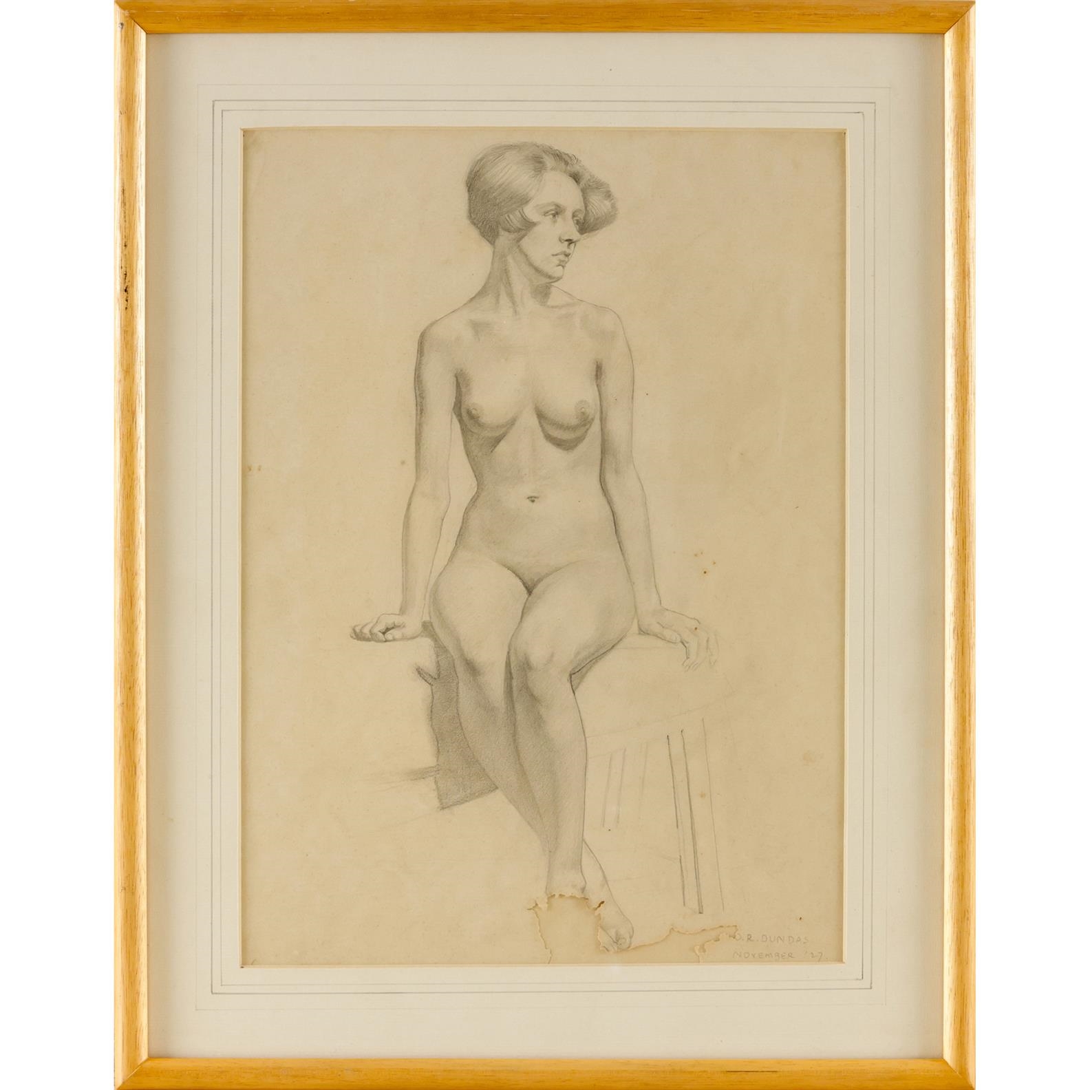 Artwork by Douglas Robert Dundas, Seated Female, Made of pencil on paper