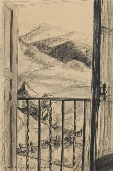 Window on the mountain by Pierre Theron, dated 1950