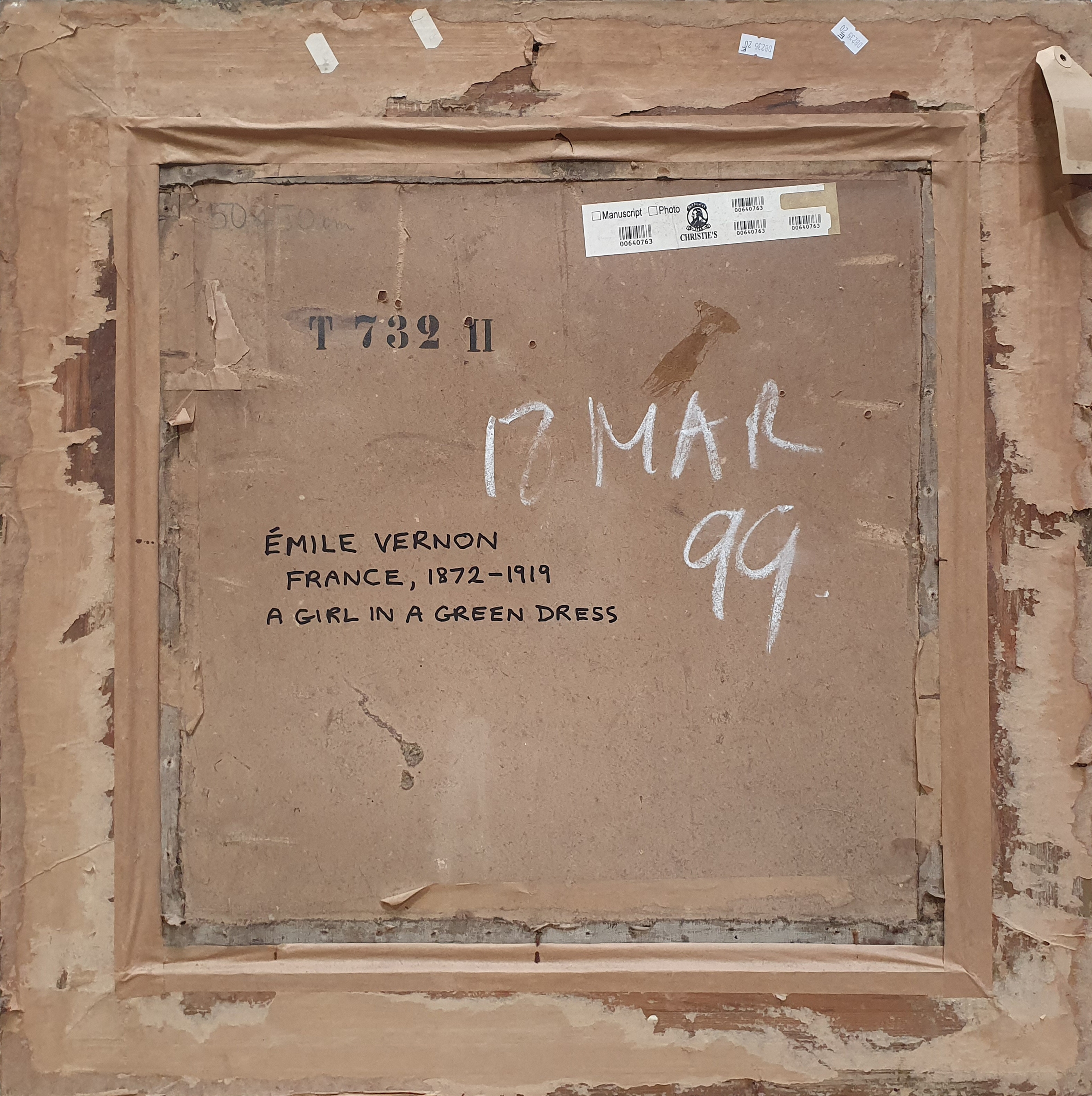 Artwork by Émile Vernon, 'Woman in a Green Dress', Made of oil on canvas