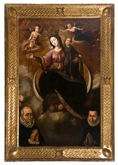 ‘Our Lady of the Rosary with Philip the Second and Charles, Prince of Asturias as donors’. - Baltasar de Figueroa the Elder
