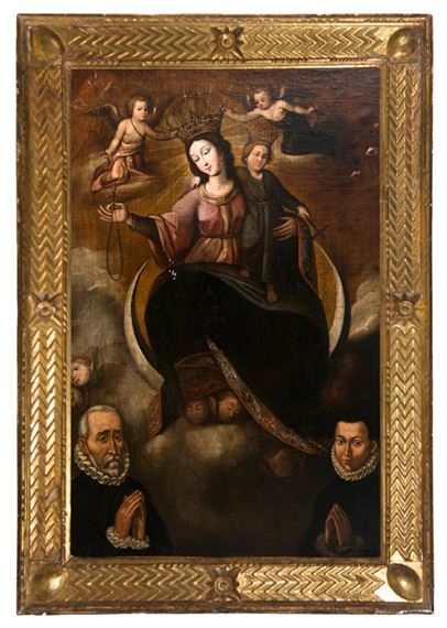 ‘Our Lady of the Rosary with Philip the Second and Charles, Prince of Asturias as donors’. - Baltasar de Figueroa the Elder