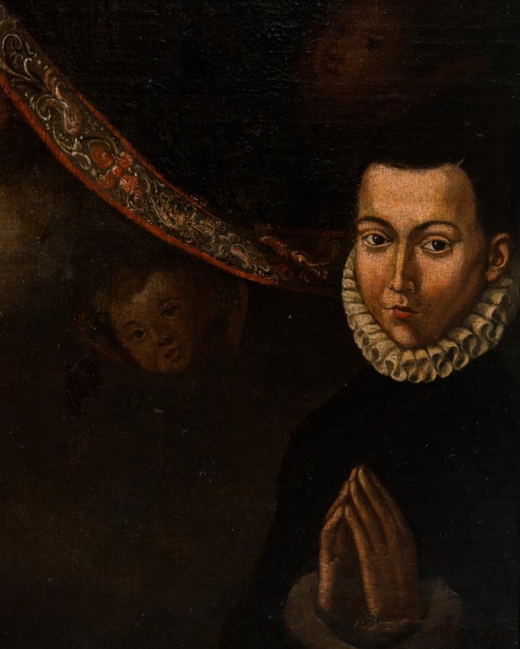 Artwork by Baltasar de Figueroa the Elder, ‘Our Lady of the Rosary with Philip the Second and Charles, Prince of Asturias as donors’., Made of Oil on canvas