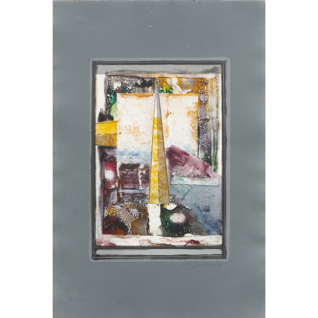 Artwork by Joseph Zirker, Untitled, Made of monotype, pencil