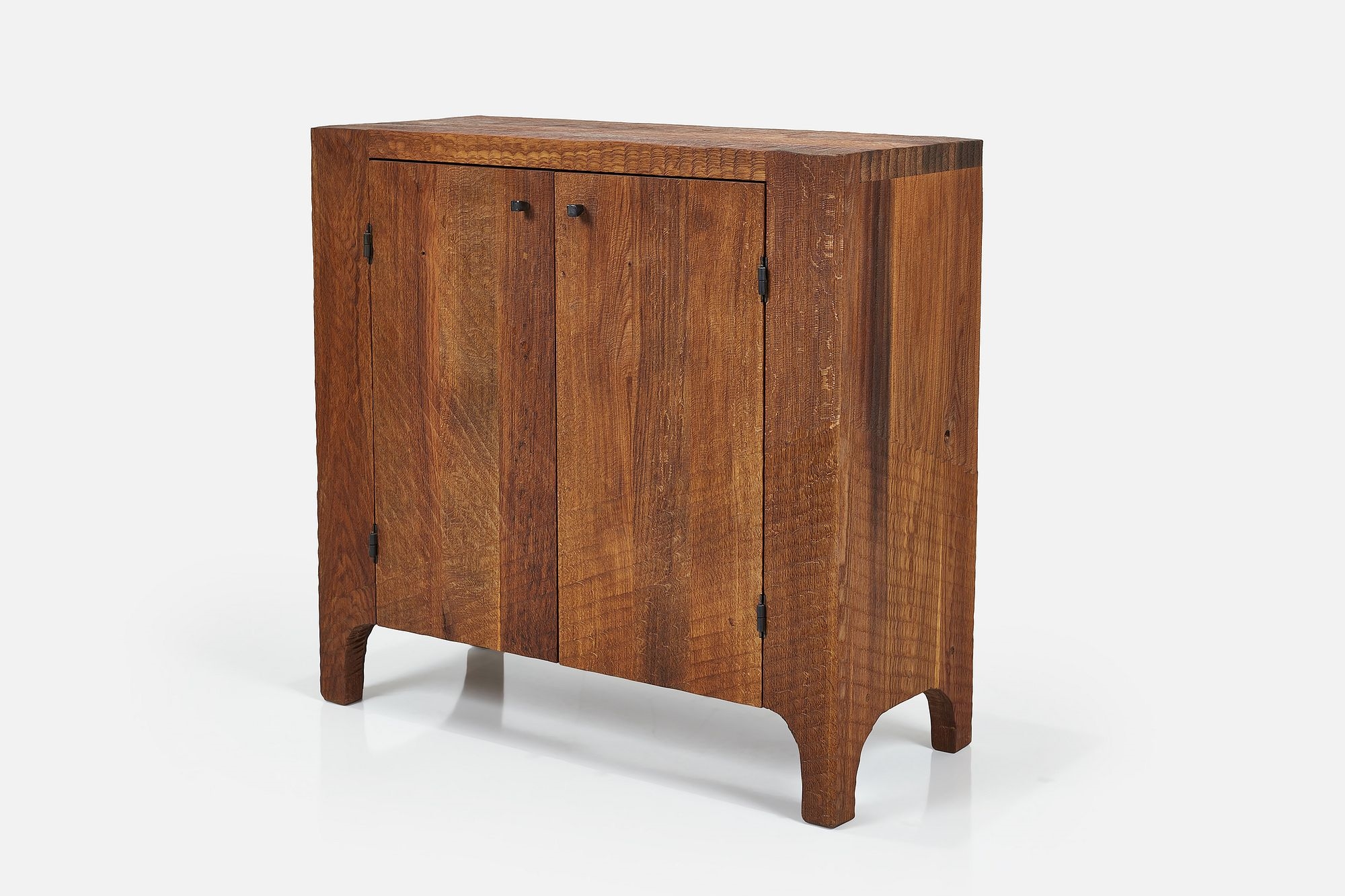 Artwork by Denis Milovanov, Two-door cabinet, Made of Oak, patinated metal