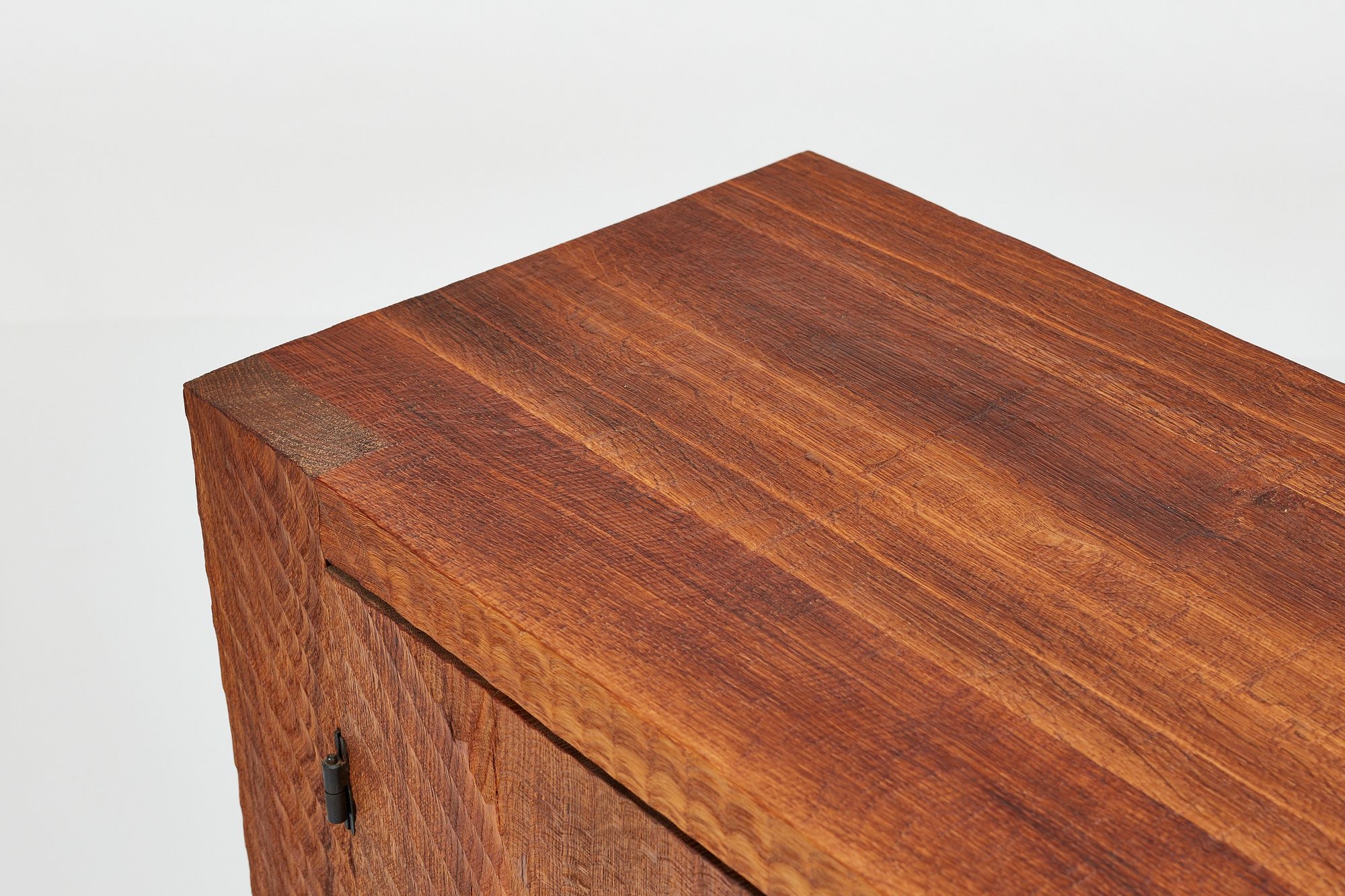 Artwork by Denis Milovanov, Two-door cabinet, Made of Oak, patinated metal