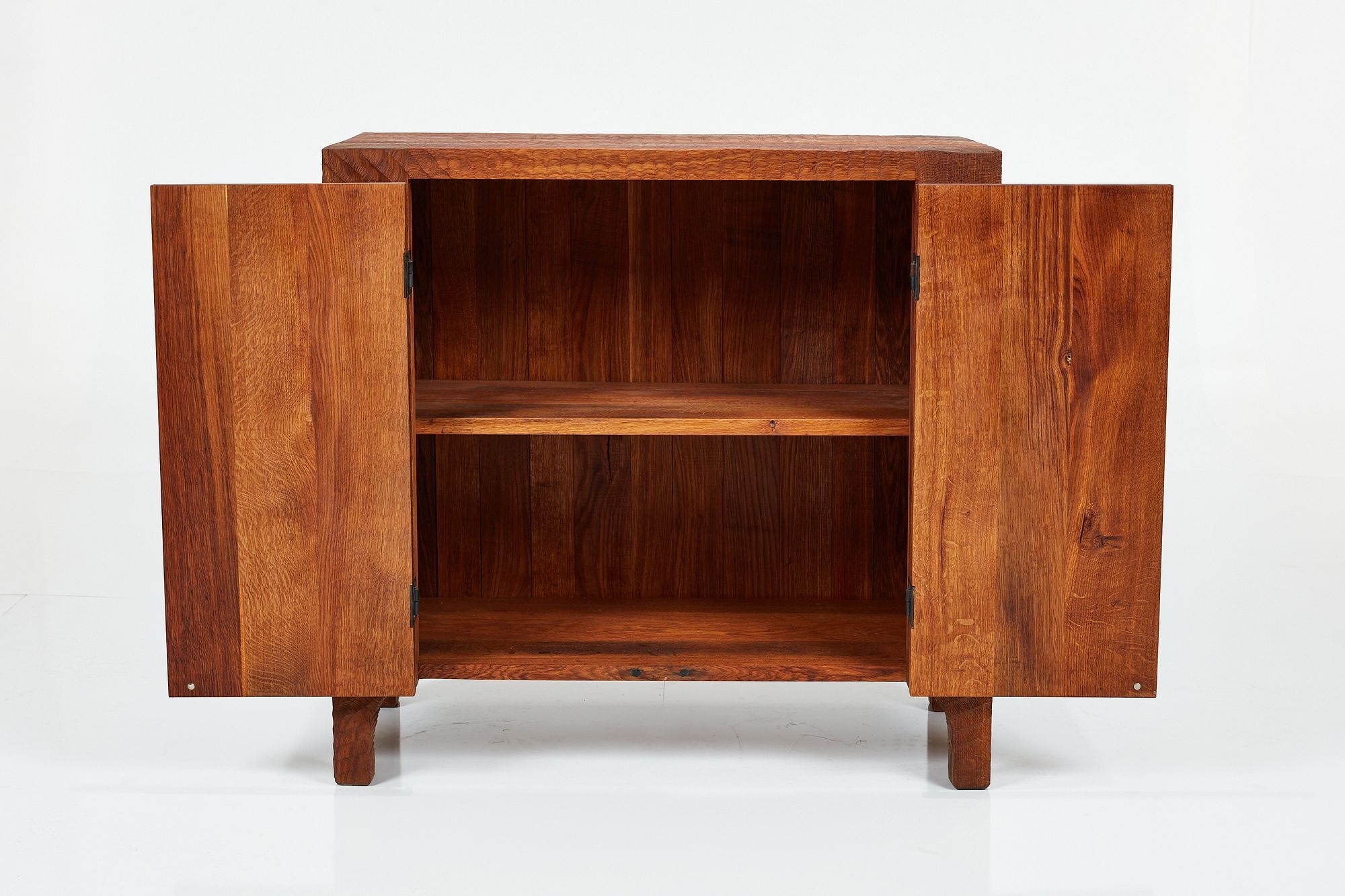 Artwork by Denis Milovanov, Two-door cabinet, Made of Oak, patinated metal