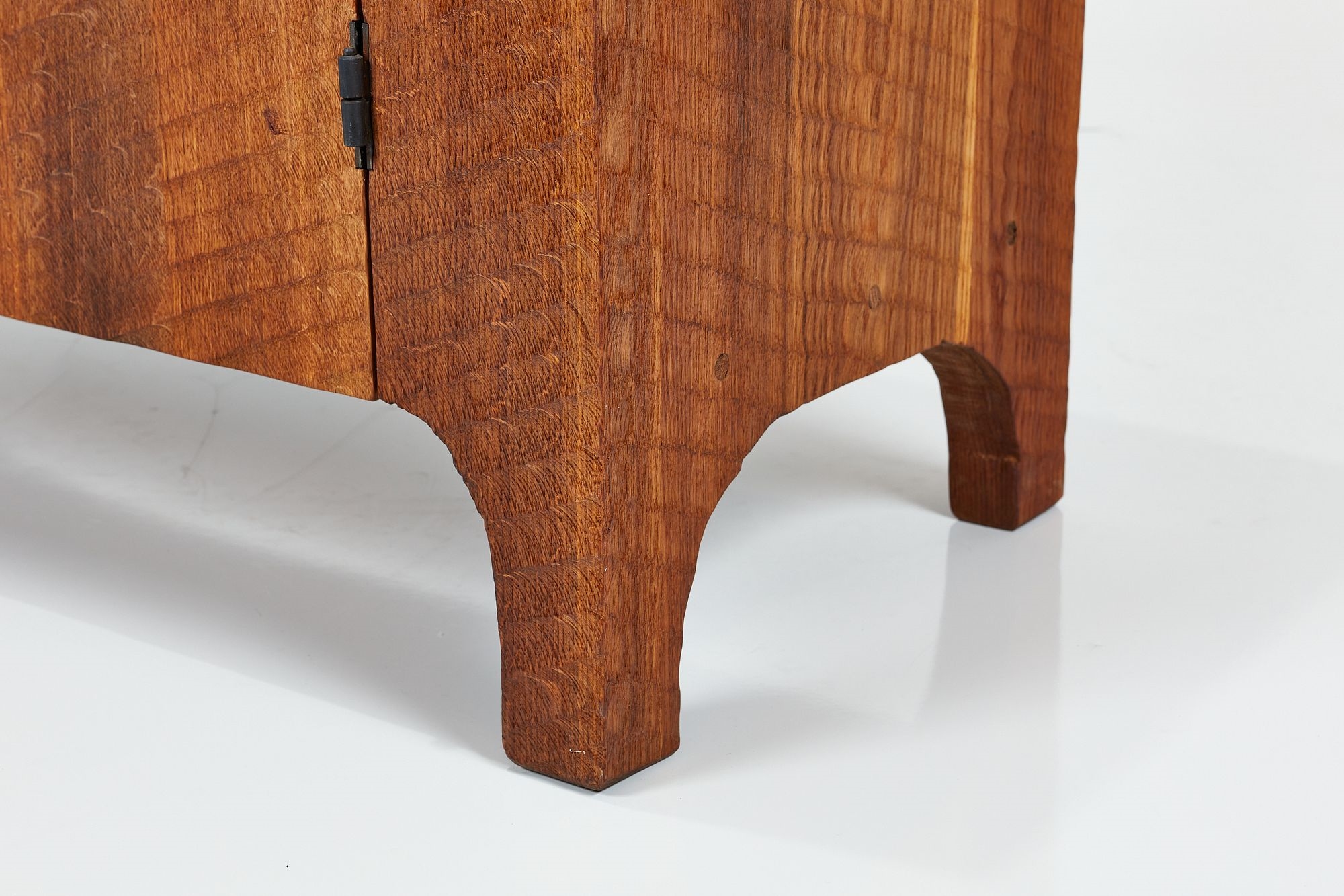 Artwork by Denis Milovanov, Two-door cabinet, Made of Oak, patinated metal