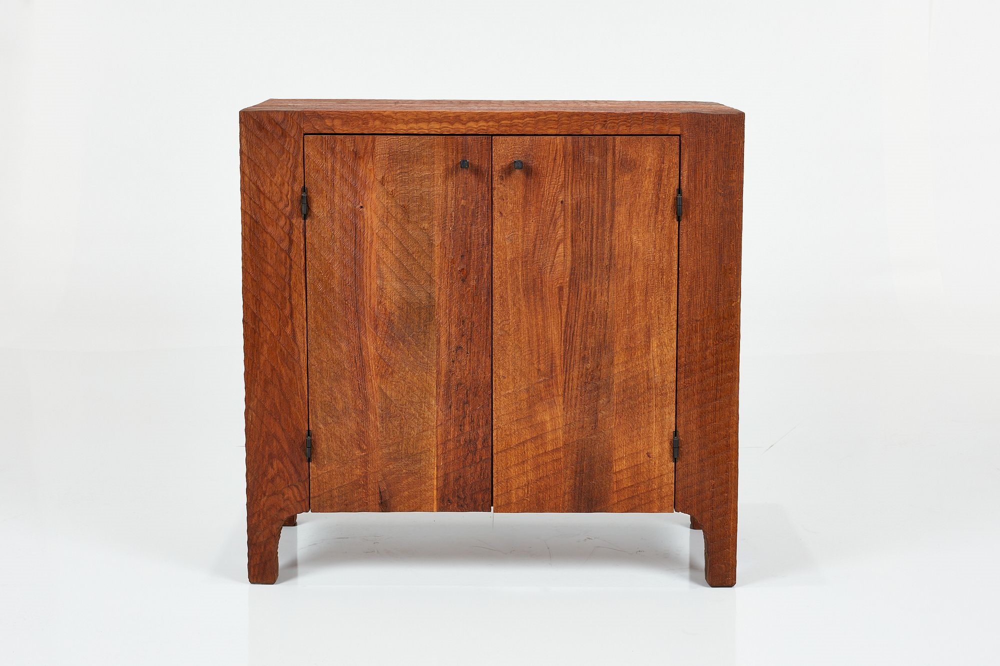 Artwork by Denis Milovanov, Two-door cabinet, Made of Oak, patinated metal