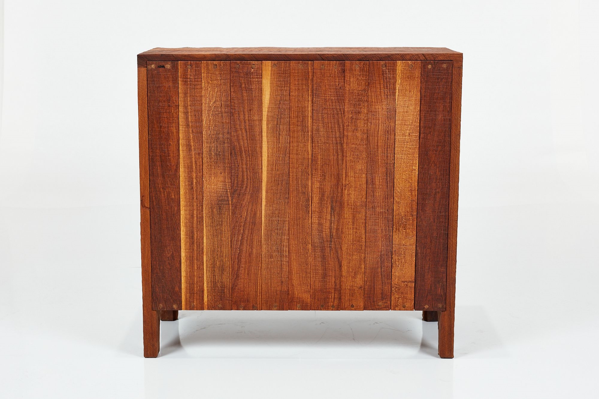 Artwork by Denis Milovanov, Two-door cabinet, Made of Oak, patinated metal